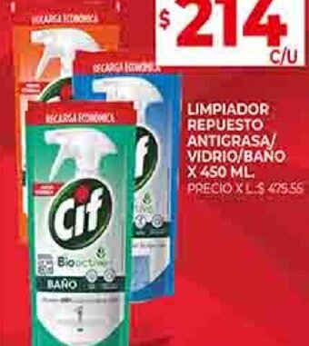 Supermercados DIA LIMPIADOR REPUESTO ANTIGRASA VIDRIO/BAÑO X 450 ML oferta