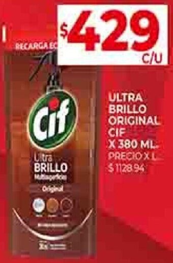 Supermercados DIA ULTRA BRILLO ORIGINAL CIF X 380 ML oferta
