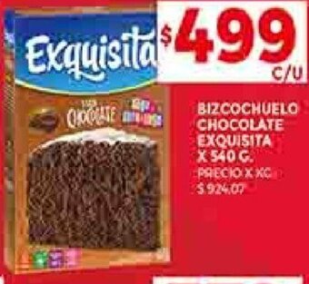Supermercados DIA BIZCOCHUELO CHOCOLATE EXQUISITA X 540 G. oferta