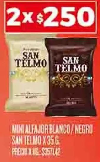 Supermercados DIA MINI ALFAJOR BLANCO/NEGRO SAN TELMOX35 G oferta