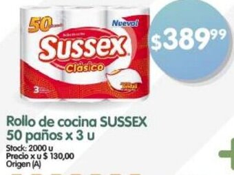 Supermercados Buenos Días Rollo de cocina SUSSEX 50 paños x 3 u oferta