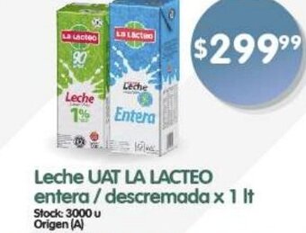 Supermercados Buenos Días Leche UAT LA LACTEO entera/descremada x 1 It oferta