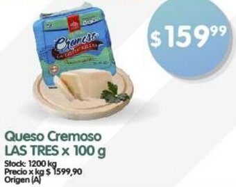 Supermercados Buenos Días Queso Cremoso LAS TRES X 100 g oferta