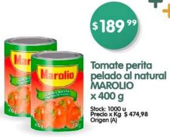 Supermercados Buenos Días Tomate perita pelado al natural MAROLIO x 400g oferta