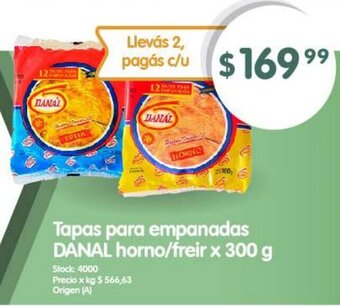 Supermercados Buenos Días Tapas para empanadas DANAL horno/freir x 300 g oferta