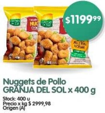 Supermercados Buenos Días Nuggets de Pollo GRANJA DEL SOL x 400 g oferta