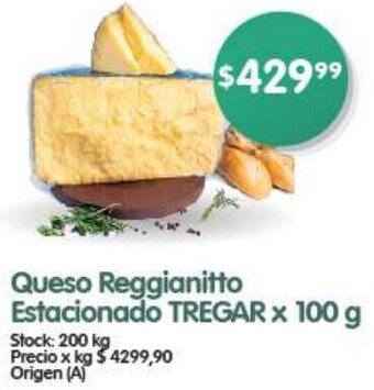 Supermercados Buenos Días Queso Reggianitto Estacionado TREGAR x 100 g oferta