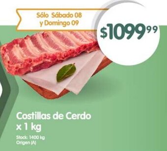 Supermercados Buenos Días Costillas de Cerdo x 1 kg oferta