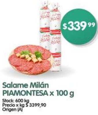 Supermercados Buenos Días Salame Milán PIAMONTESA x 100 g oferta