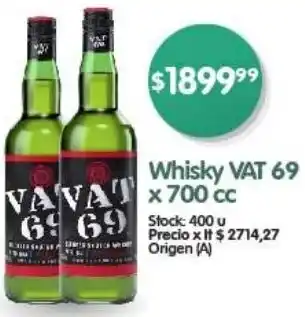 Supermercados Buenos Días Whisky VAT 69 x 700 cc oferta
