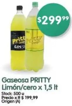 Supermercados Buenos Días Gaseosa PRITTY Limón/cero x 1,5 lt oferta
