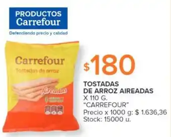 Carrefour TOSTADAS DE ARROZ AIREADAS X 110 G. "CARREFOUR" oferta