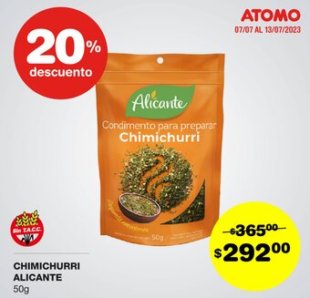 Atomo Conviene CHIMICHURRI ALICANTE 50g oferta