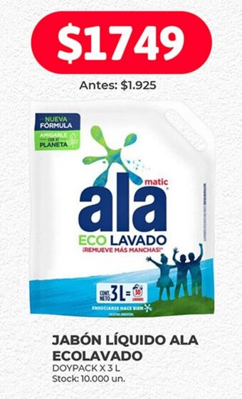 Supermercados Tadicor JABÓN LÍQUIDO ALA ECOLAVADO DOYPACK X3L oferta