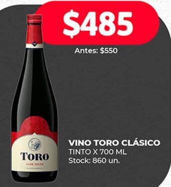 Supermercados Tadicor VINO TORO CLÁSICO TINTO X 700 ML oferta