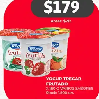 Supermercados Tadicor YOGUR TREGAR FRUTADO X 160 G VARIOS SABORES oferta