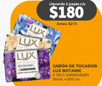 Supermercados Tadicor JABÓN DE TOCADOR LUX BOTANIC X 125 G VARIEDADES oferta