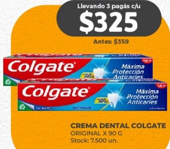 Supermercados Tadicor CREMA DENTAL COLGATE ORIGINAL X 90 G oferta