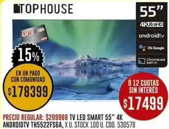 Coto TV LED SMART 55" 4K ANDROIDTV TH5522FSGA oferta