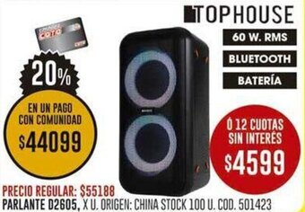 Coto PARLANTE D2605 oferta
