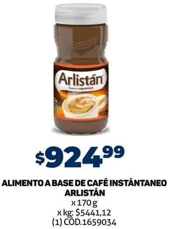 Makro ALIMENTO A BASE DE CAFÉ INSTANTANEO ARLISTÁN X 170G oferta
