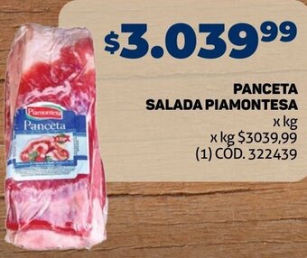 Makro PANCETA SALADA PIAMONTESA x kg oferta