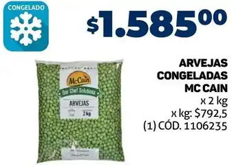Makro ARVEJAS CONGELADAS MC CAIN x 2 kg oferta