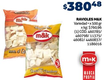 Makro RAVIOLES M&K Variedad x 500 gr oferta