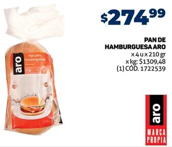 Makro PAN DE HAMBURGUESA ARO x 4ux 210 gr oferta