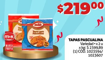Makro TAPAS PASCUALINA Variedad x2u oferta