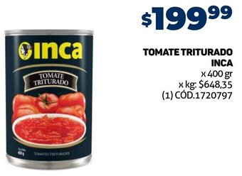 Makro TOMATE TRITURADO INCA x 400 gr oferta