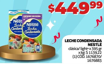 Makro LECHE CONDENSADA NESTLÉ clásica/ light x 395 gr oferta