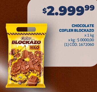 Makro CHOCOLATE COFLER BLOCKAZO x 1 kg oferta