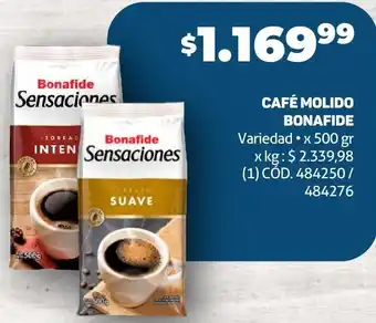 Makro CAFÉ MOLIDO BONAFIDE Variedad x 500 gr oferta