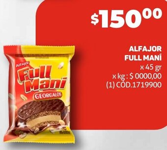 Makro ALFAJOR FULL MANÍ x 45 gr oferta
