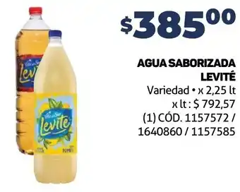 Makro AGUA SABORIZADA LEVITÉ Variedad x2,25 lt oferta