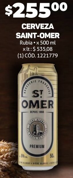 Makro CERVEZA SAINT-OMER Rubia • x 500 ml oferta