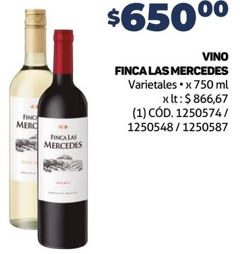 Makro VINO FINCA LAS MERCEDES Varietales x 750 ml oferta