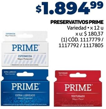 Makro PRESERVATIVOS PRIME Variedad x 12 u oferta