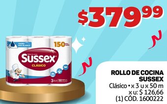 Makro ROLLO DE COCINA SUSSEX Clásico x 3 u x 50 m oferta