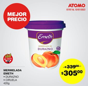 Atomo Conviene MERMELADA EMETH 420G oferta
