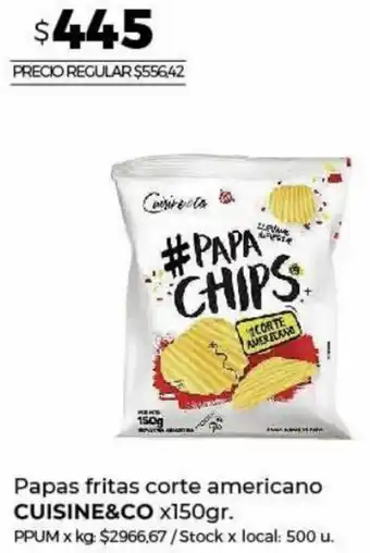 Disco Papas fritas corte americano CUISINE&CO x150gr. oferta