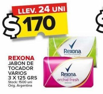 Carrefour Maxi Jabón de tocador rexona 3 x 125g oferta
