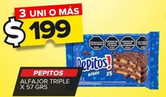 Carrefour Maxi Alfajor triple pepitos x 57g oferta