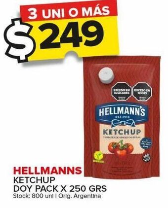 Carrefour Maxi Ketchup hellmann's x 250g oferta