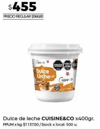 Disco Dulce de leche CUISINE&CO x400gr. oferta