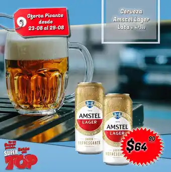 Supermercados Top Cerveza Amstel Lager Lata x 473cc oferta