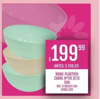 Supermercados Todo Bowl Plástico Carol N° 20 2lts 1 un oferta