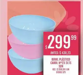 Supermercados Todo Bowl Plástico Carol N ° 23 3lts 1 un oferta