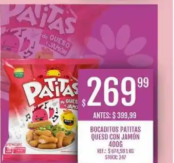Supermercados Todo Bocaditos Patitas Queso Con Jamón 400g oferta